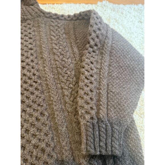 SOLD!! Do Not BUY Sheep Stuff Michigan Wool Farms brown cable fisherman - Picture 6 of 7